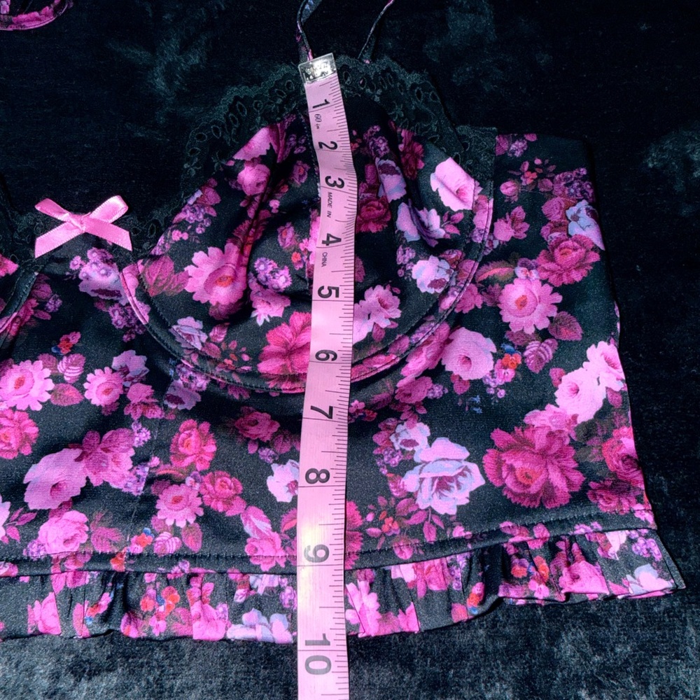 NWT For Love & Lemons Farrah Floral Satin Bustier Size XL - Picture 13 of 15